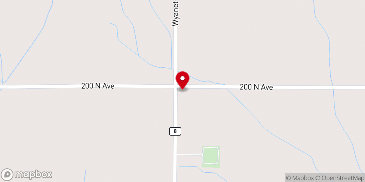 Map showing location of Boyd's Grove United Methodist Church