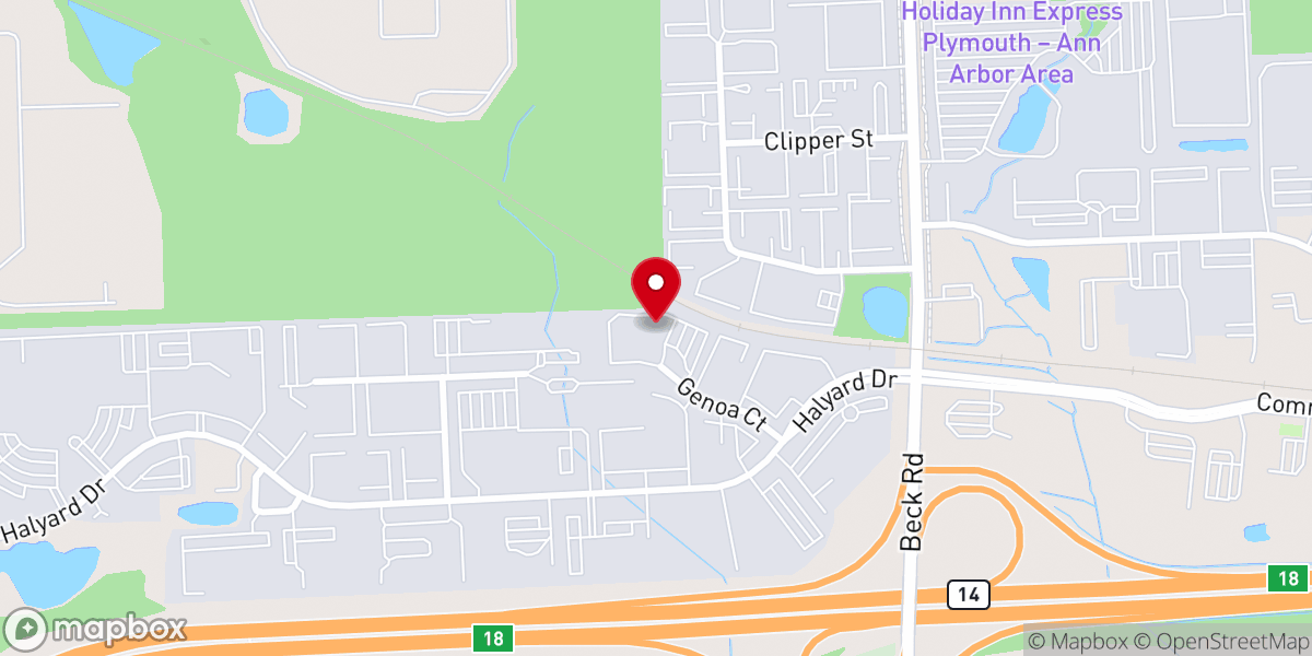 Map showing location of Plymouth Township Baptist Church
