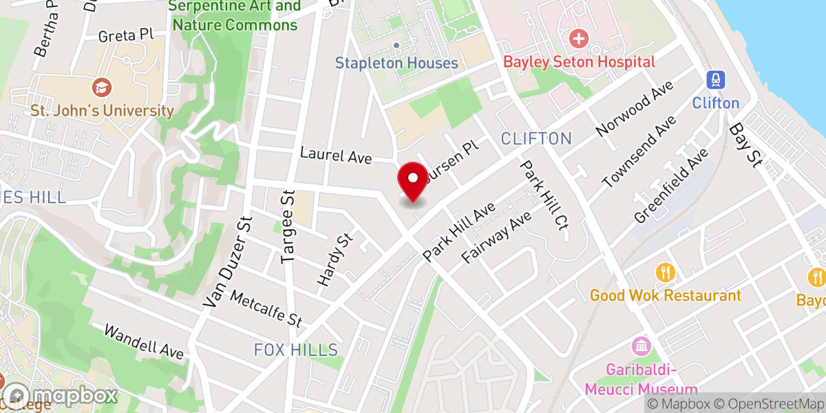Map showing location of Vanderbilt Avenue Moravian Church