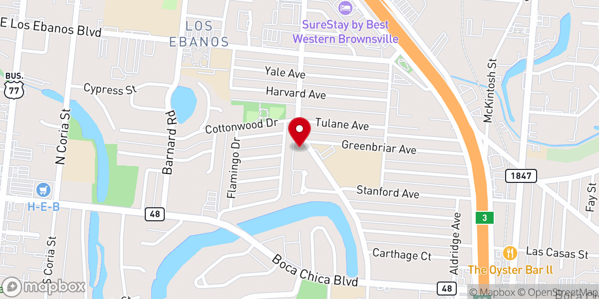 Map showing location of Iglesia Bautista Trinity