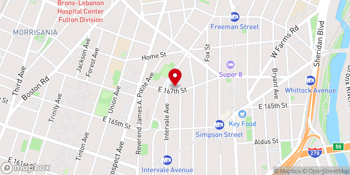 Map showing location of Loyal Baptist Church