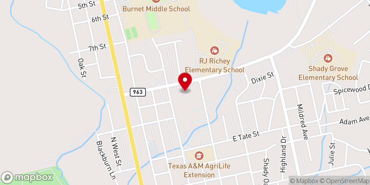 Map showing location of Bluebonnet Country Preschool