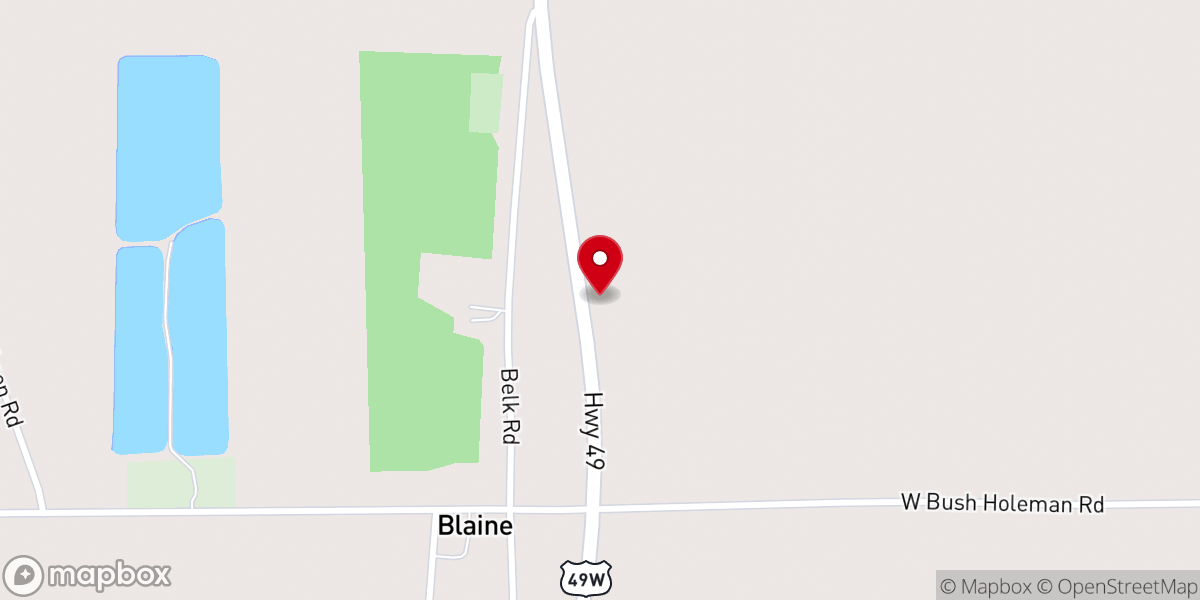 Map showing location of New Hope Missionary Baptist Church
