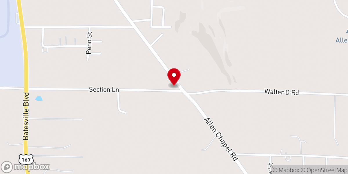 Map showing location of Southside Church Of God