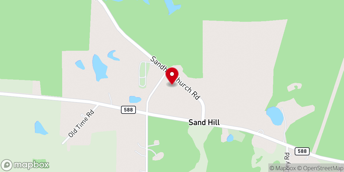 Map showing location of Sand Hill Community Center