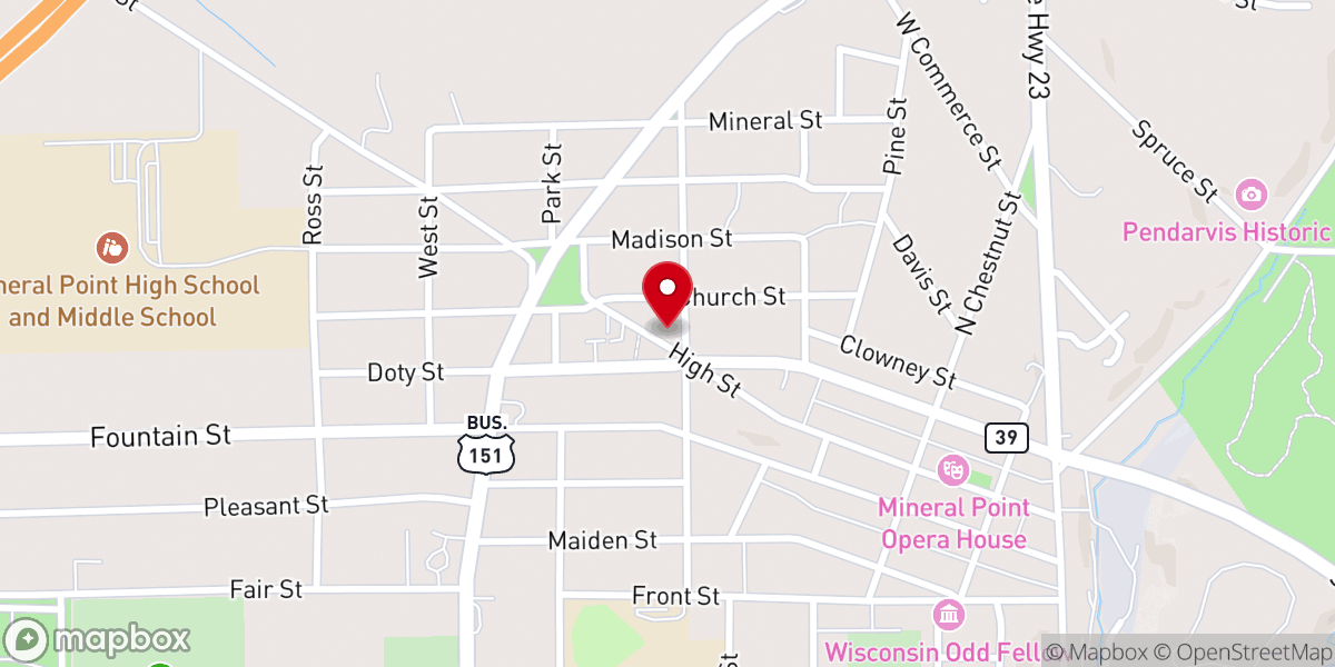 Map showing location of Trinity Episcopal Church