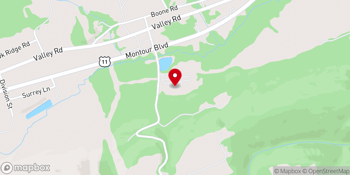 Map showing location of Bloomsburg Christian Church