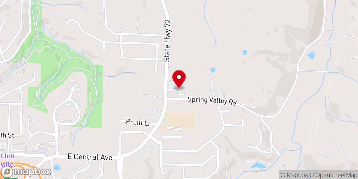 Map showing location of Bentonville Eastside Assembly Of God