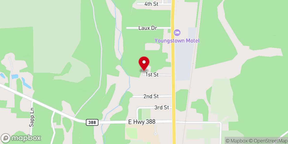 Map showing location of First Baptist Church-Youngstown