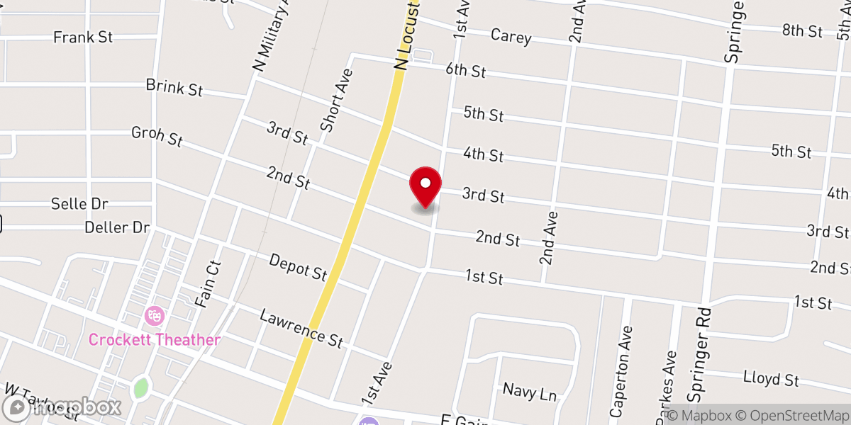 Map showing location of Third Street Church of God