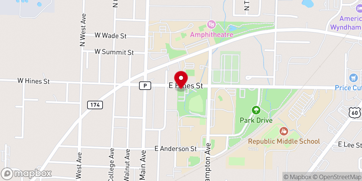 Map showing location of Calvary Chapel Republic