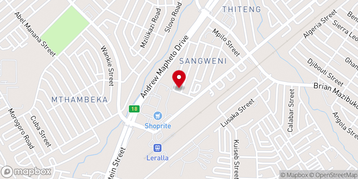 Map showing location of Christ The King, Anglican Church of Southern Africa
