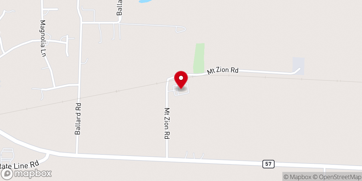 Map showing location of Mt Zion Missionary Baptist Church