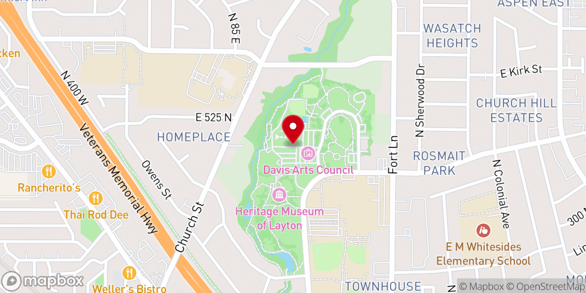 Map showing location of Layton Commons Park