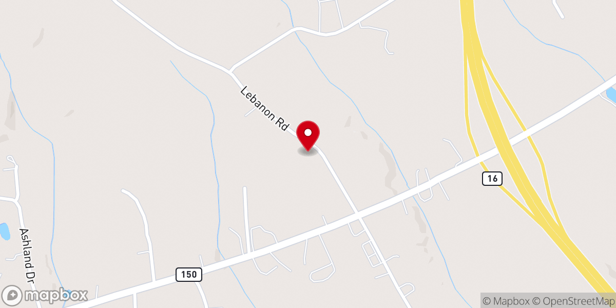 Map showing location of Lebanon United Methodist Church