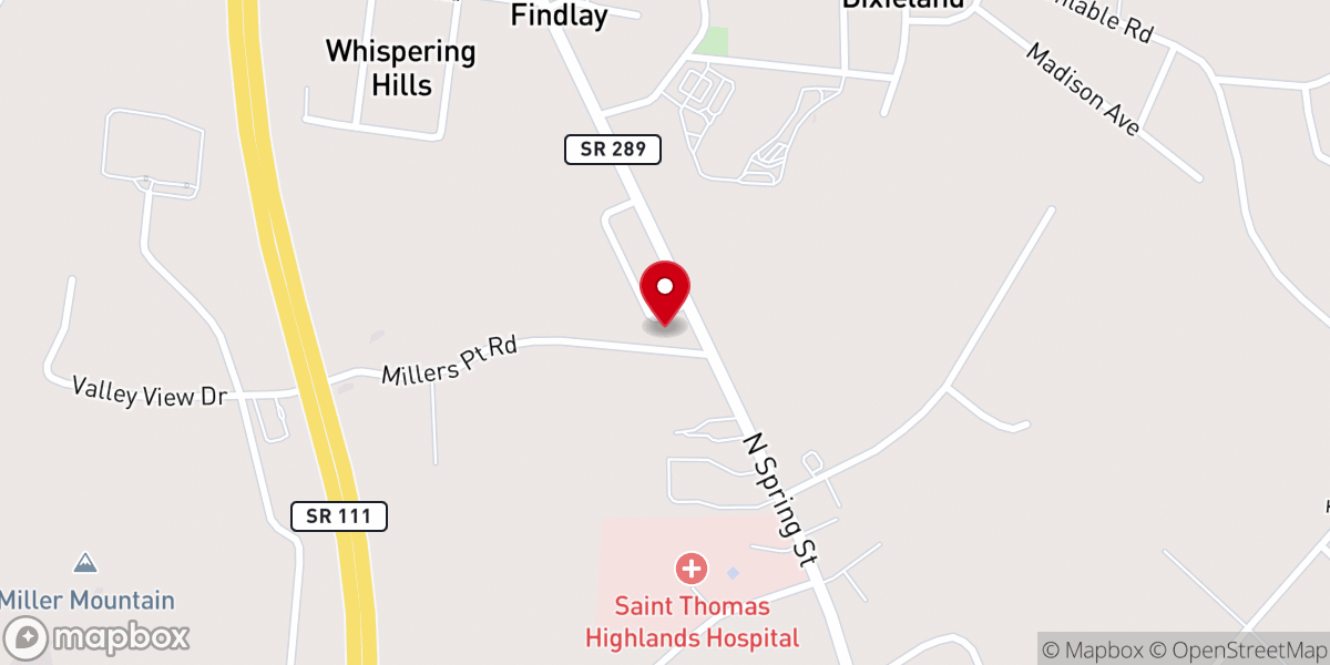 Map showing location of Findlay Church of Christ
