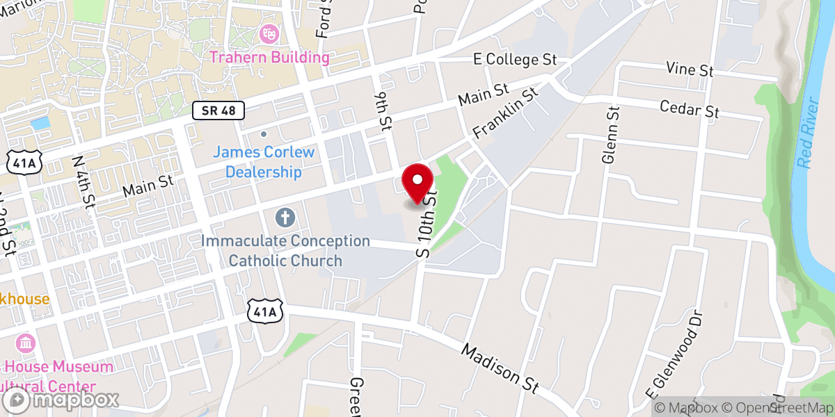 Map showing location of New Galilean Baptist Church