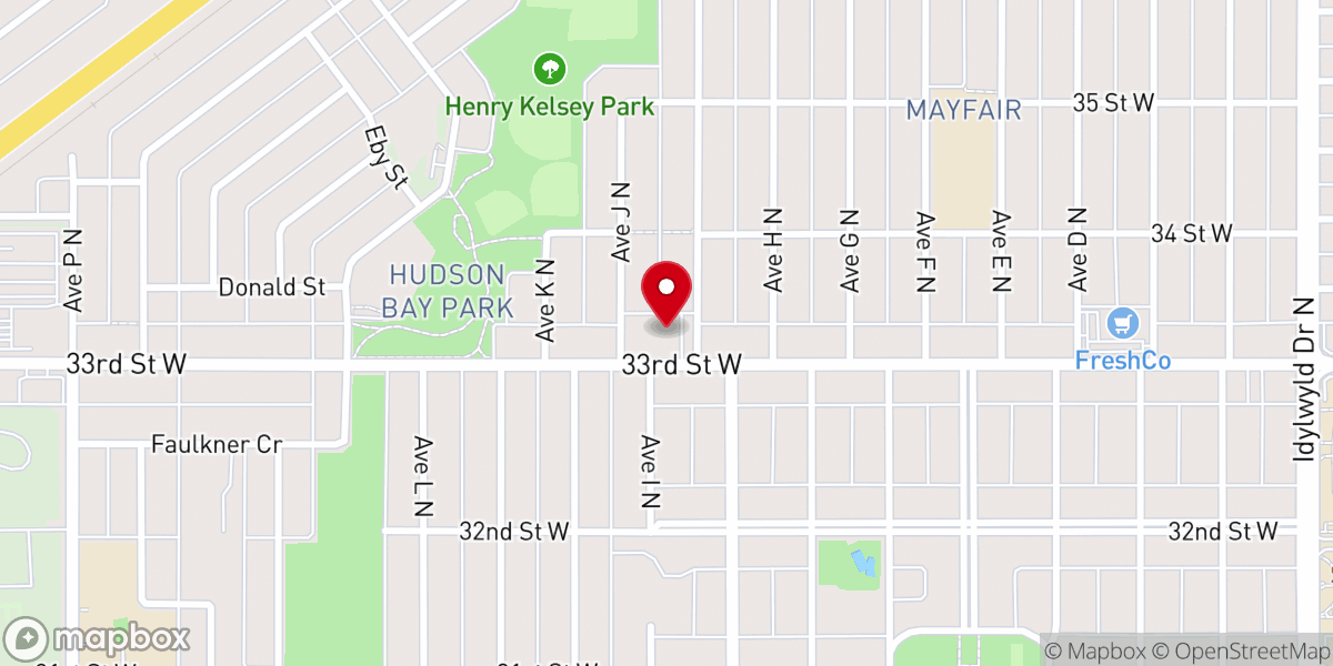 Map showing location of Mayfair United Church