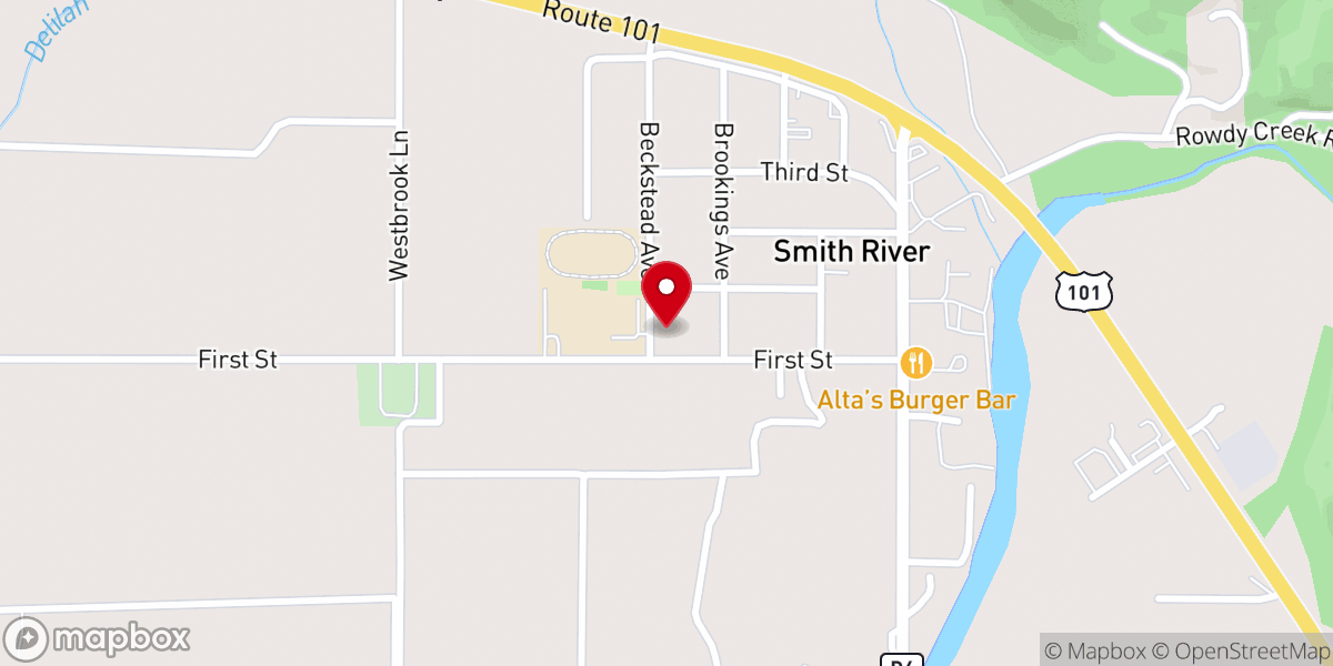 Map showing location of Smith River United Methodist
