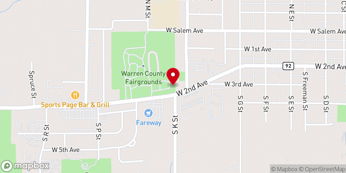 Map showing location of Indianola Gun Show