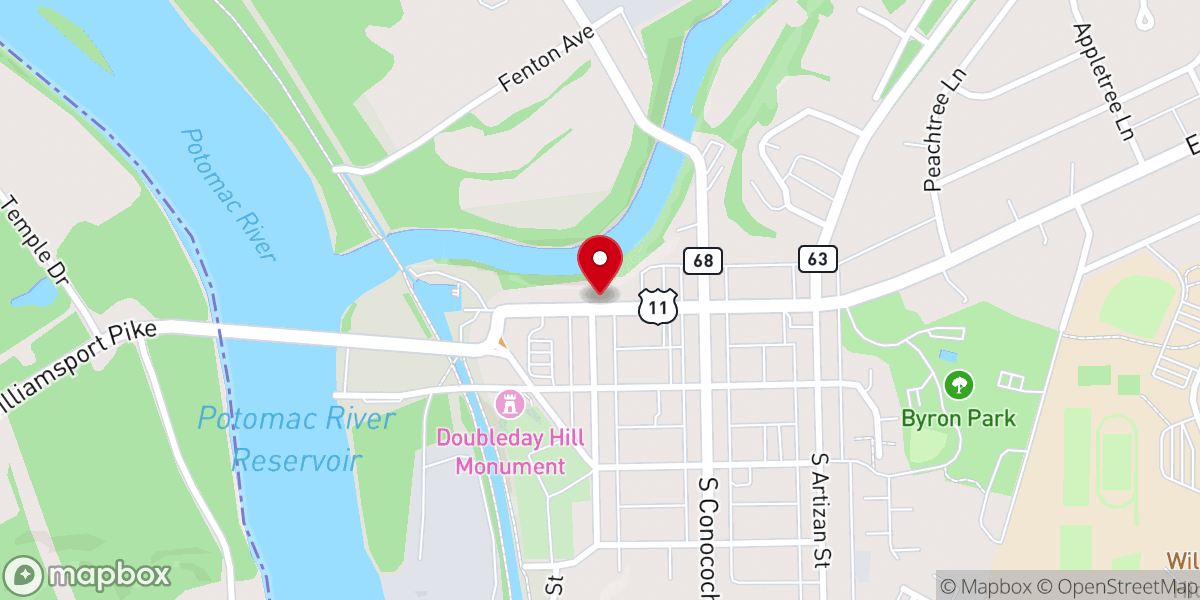 Map showing location of Zion Evangelical Lutheran Church