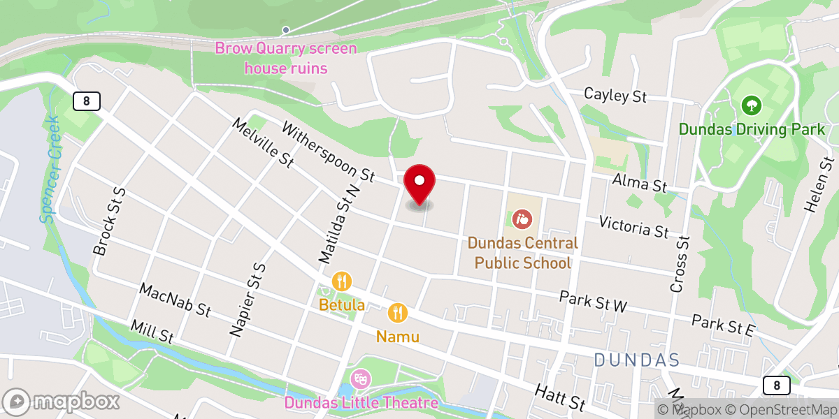 Map showing location of St. James Anglican Church