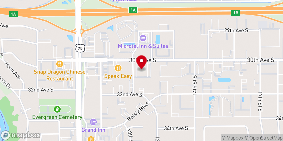 Map showing location of Salem Church - Moorhead, MN