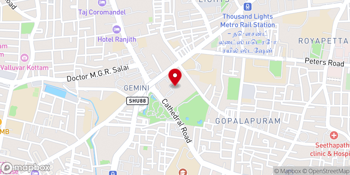 Map showing location of C.S.I. St. George's Cathedral
