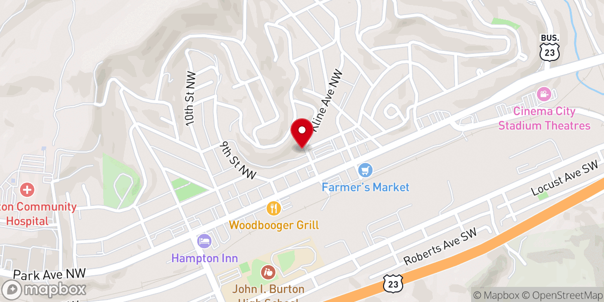 Map showing location of Norton United Methodist Church