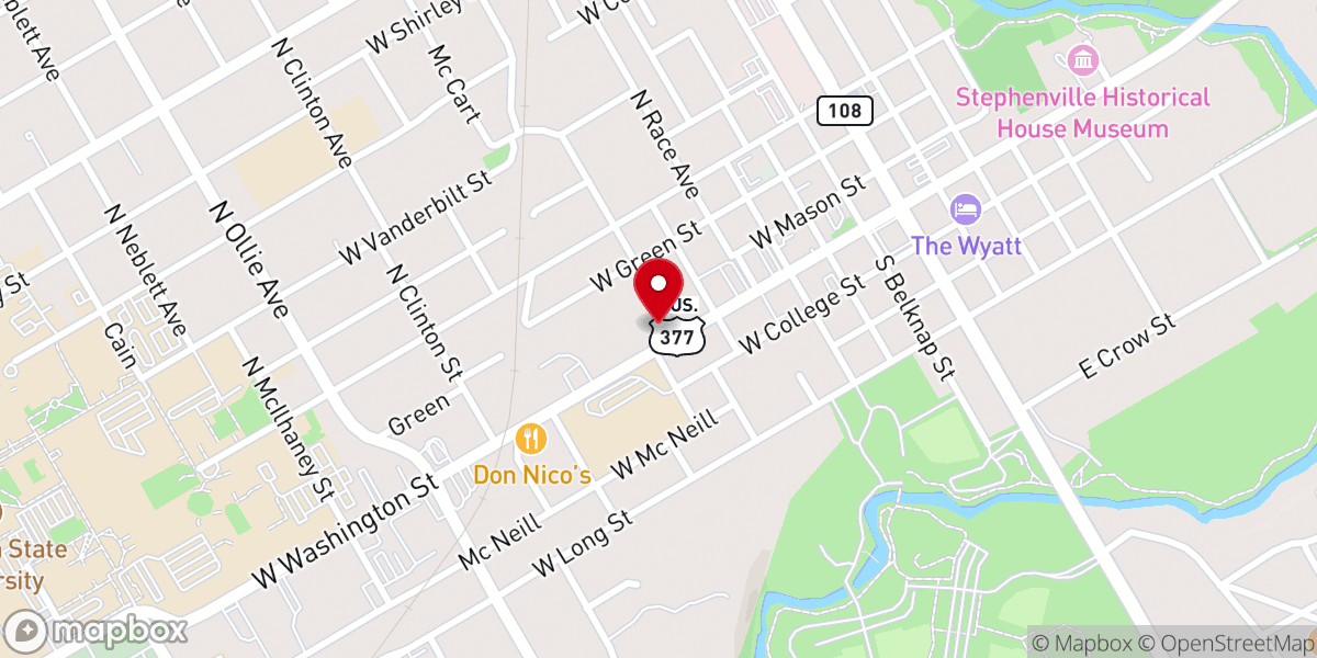Map showing location of Washington Street Baptist Church