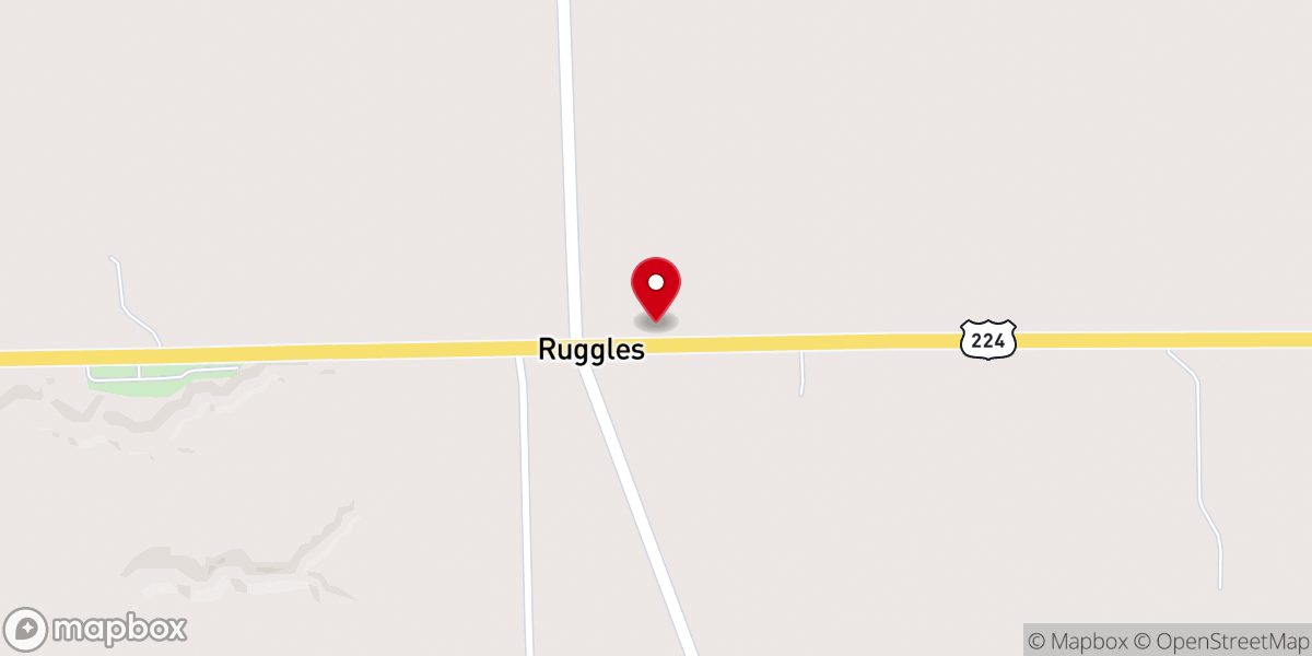 Map showing location of Ruggles Church