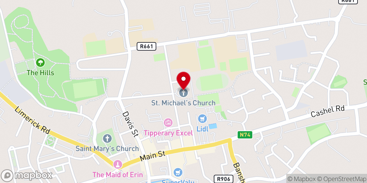 Map showing location of St Michael's Church