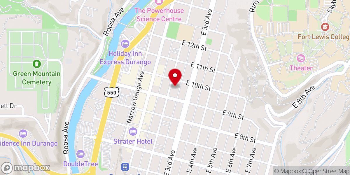 Map showing location of United Methodist Thrift Shop