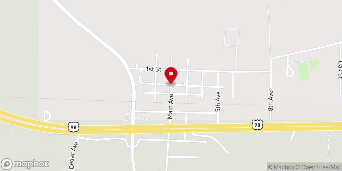 Map showing location of New Augusta