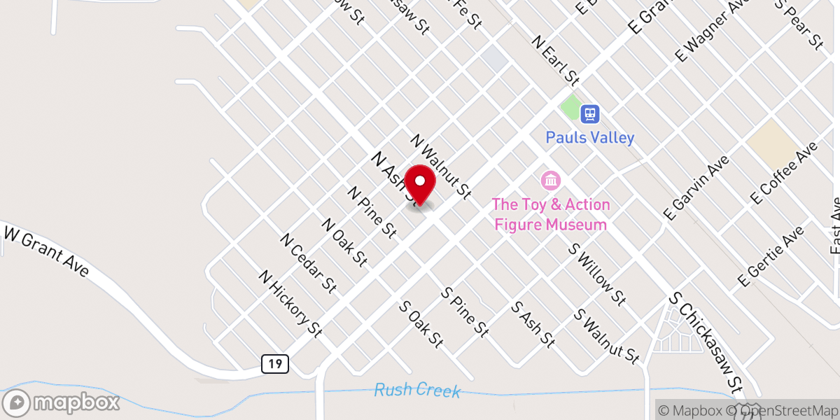 Map showing location of First Baptist Church