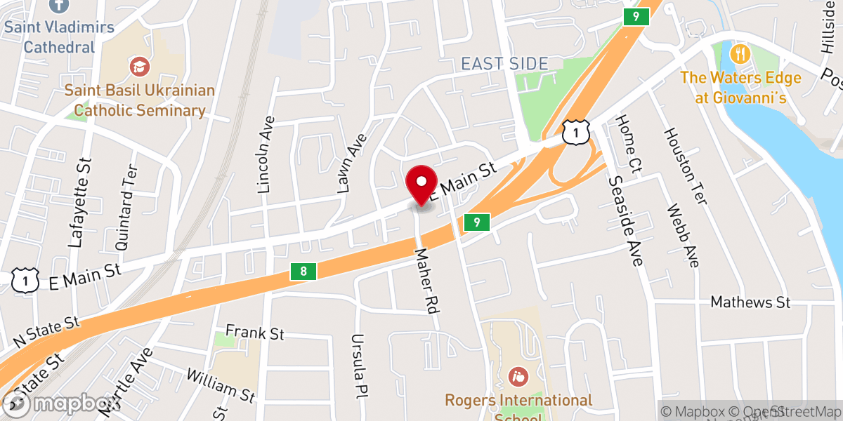 Map showing location of Restoration Arena RCCG Stamford CT