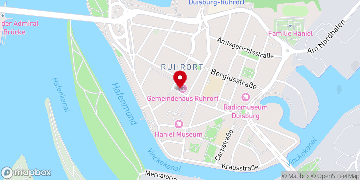 Map showing location of Gemeindehaus Duisburg-Ruhrort