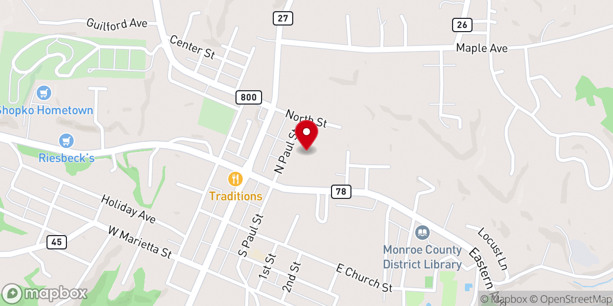 Map showing location of First Baptist Church SBC