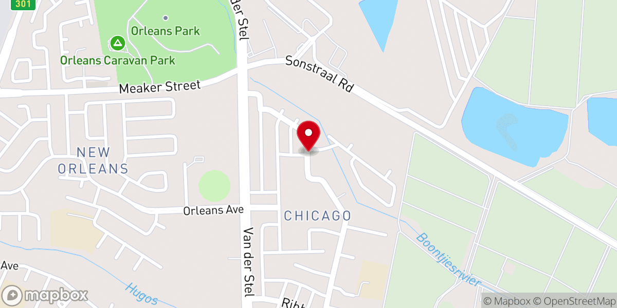 Map showing location of New Apostolic Church, New Orleans Congregation, Paarl