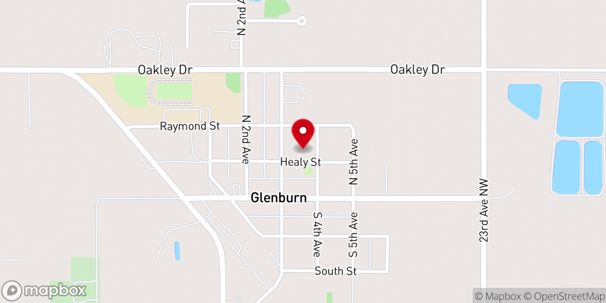Map showing location of Trinity Lutheran Church - Glenburn Food Pantry - Food Distribution Center