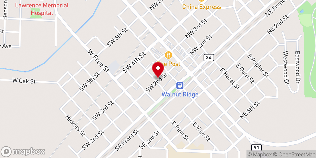 Map showing location of First United Methodist Church