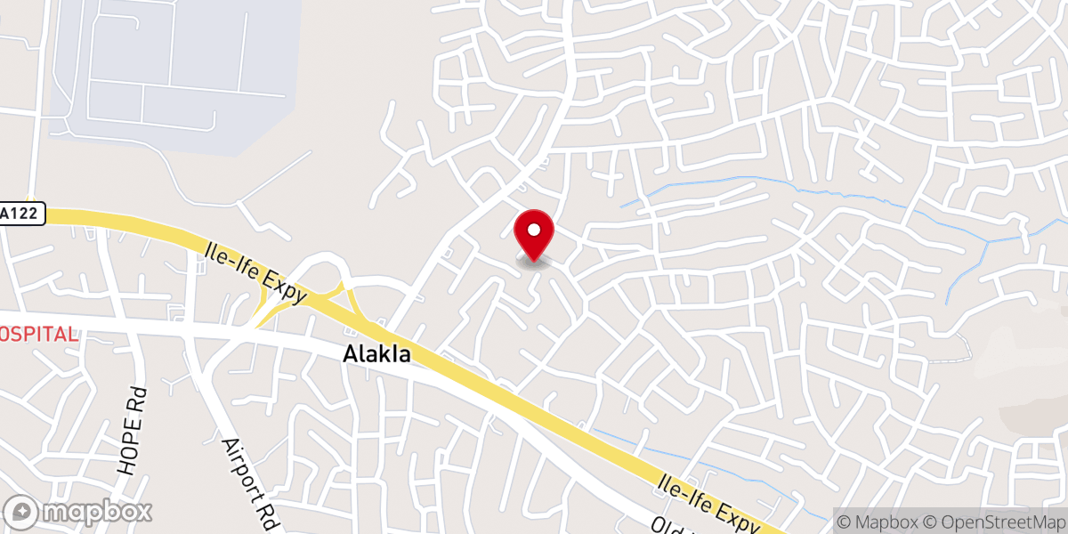 Map showing location of RCCG, Precious Seed Cathedral, OYO Province 14