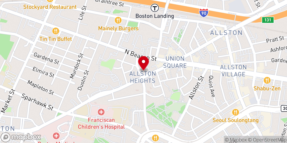 Map showing location of Boston Faith Justice