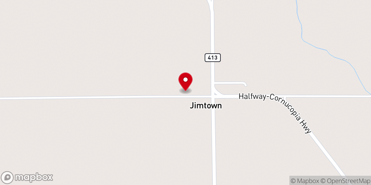 Map showing location of Jimtown Church.