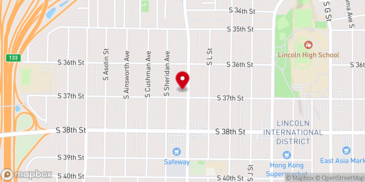 Map showing location of Tacoma Nazarene Church