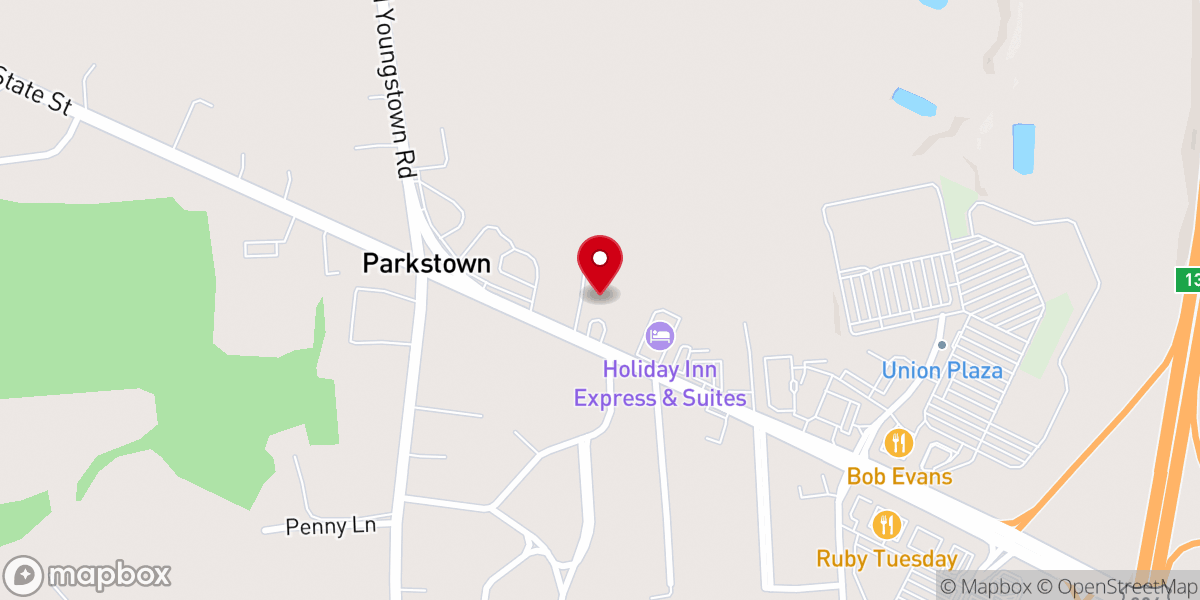 Map showing location of New Castle Bible Church