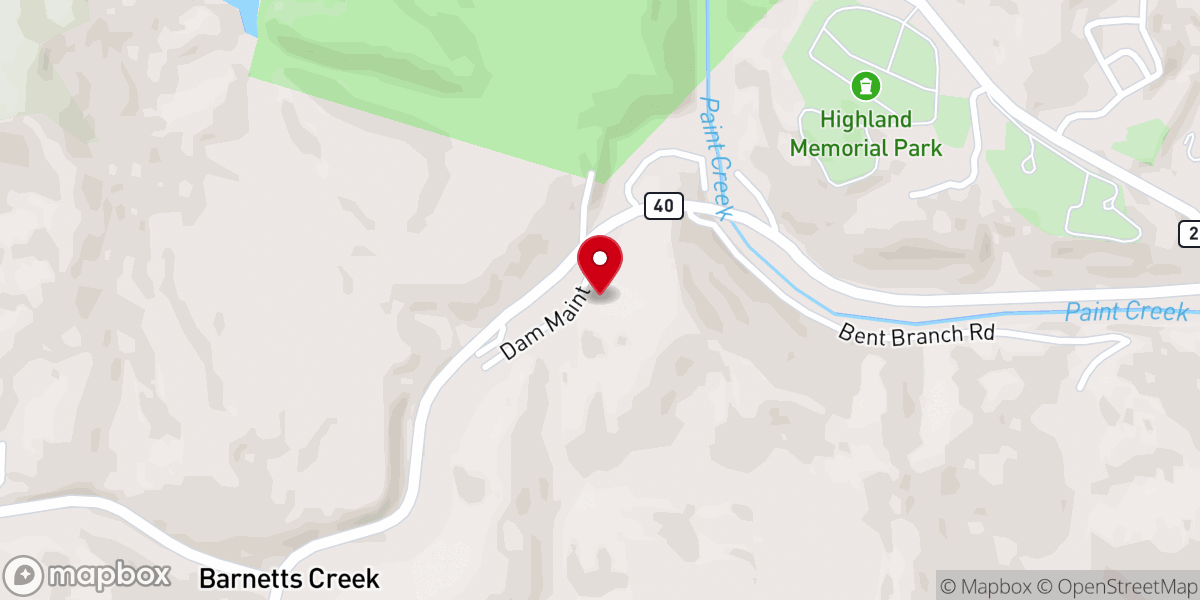 Map showing location of Barnetts United Baptist Church