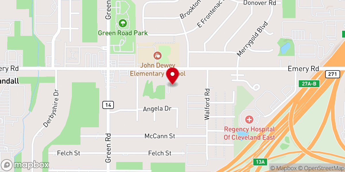 Map showing location of East Side Christian Church
