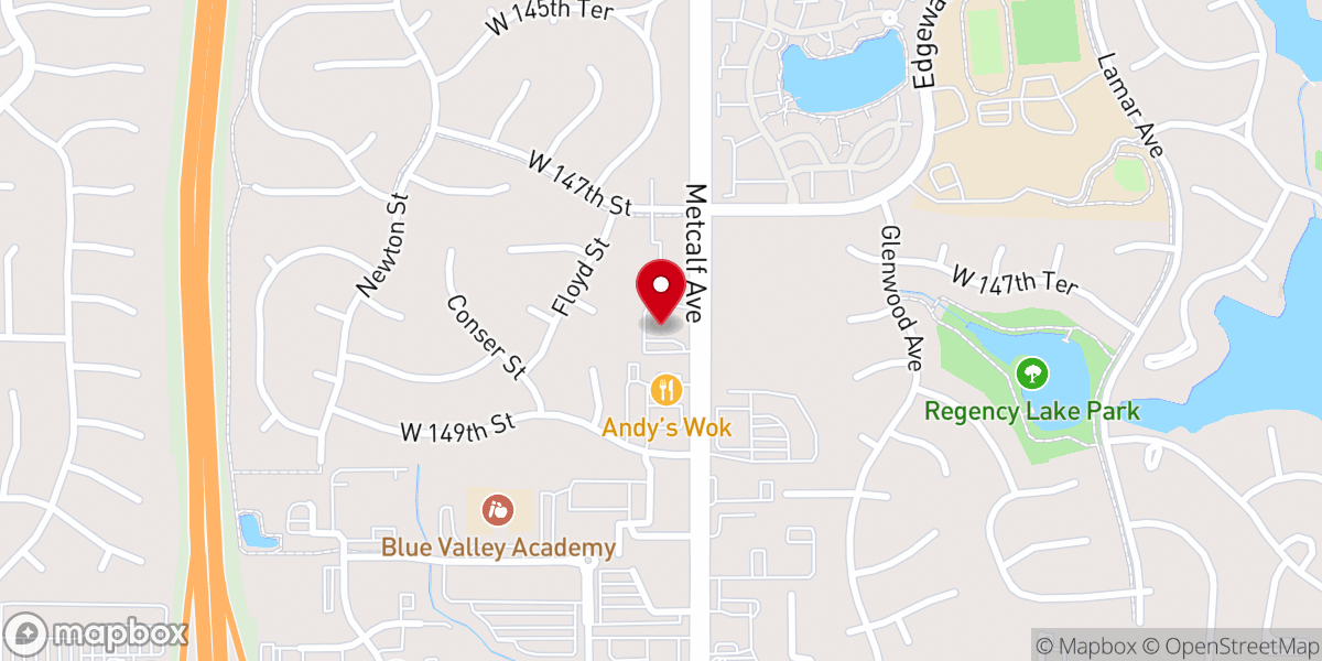 Map showing location of Overland Park Community Church