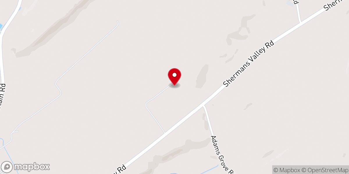 Map showing location of Tuscarora Roofing